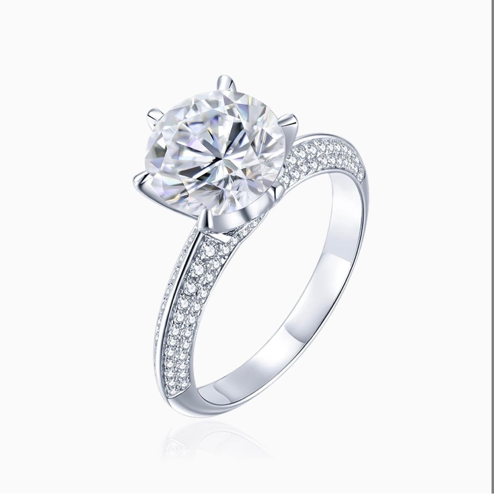 Promise Engagement Wedding Moissanite Ring Round Solitaire 1 Carat